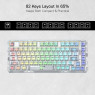Redragon Elf Pro K649 Gasket 75% 82-Keys Mechanical Gaming Keyboard, Translucent Custom Switch, Hot-Swappable, USB-C Wired, BT 3.0/5.0 & 2.4Ghz Connectivity, 3000mAh Battery, White | K649CT-RGB-PRO